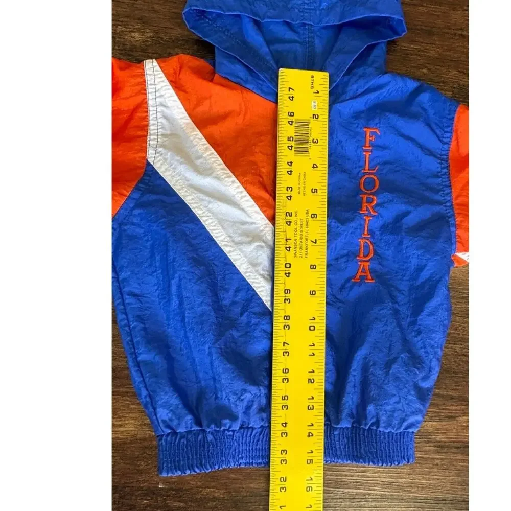 Vintage Little King Florida Gators Jacket Size 3 Blue Orange Hooded Windbreaker